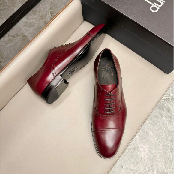 Dunhill Classic Business Pointed Leather Shoes Red main image 5